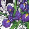 Платок шелковый Delicate, ирисы с логотипом