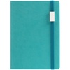 Ежедневник New Factor Metal, бирюзовый с логотипом