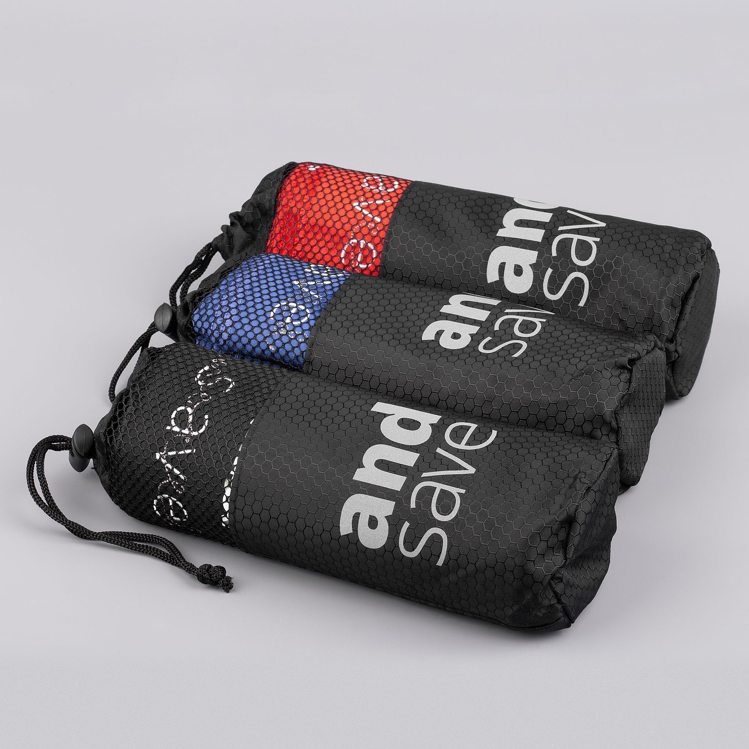 Полотенце спортивное Snaab, синее с логотипом