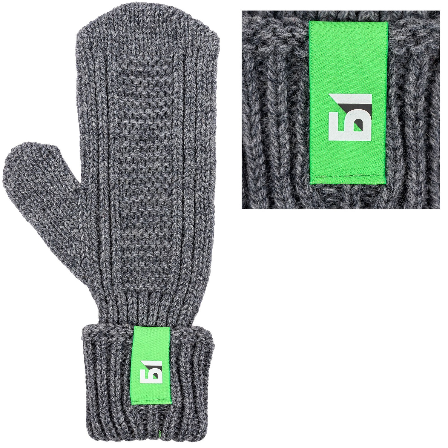 Лейбл тканевый Epsilon, S, зеленый неон с логотипом