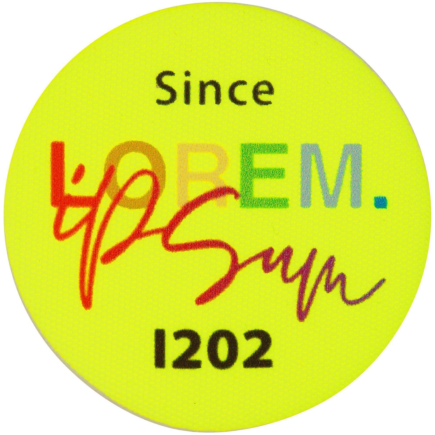 Наклейка тканевая Lunga Round, M, желтый неон с логотипом