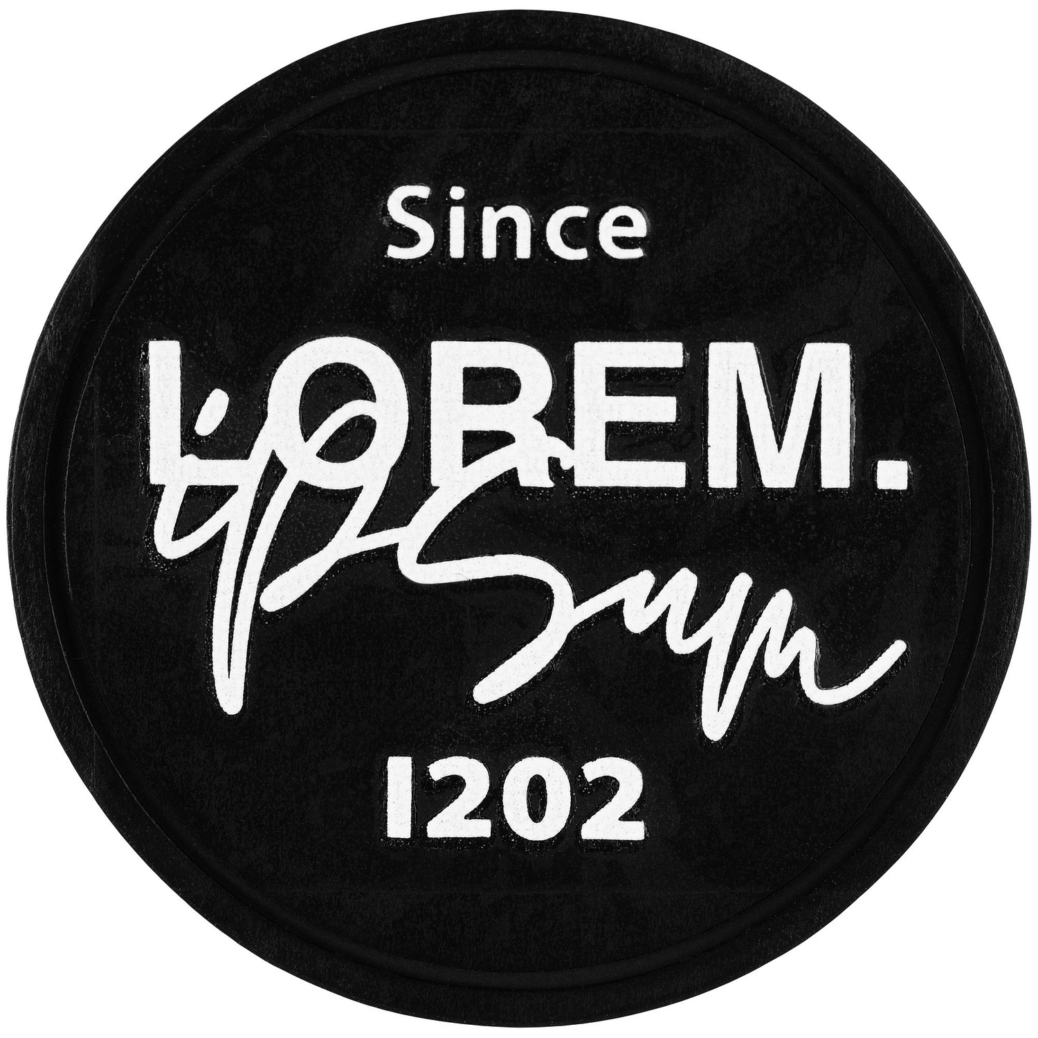 Лейбл из ПВХ Dzeta Round, L, черный с логотипом