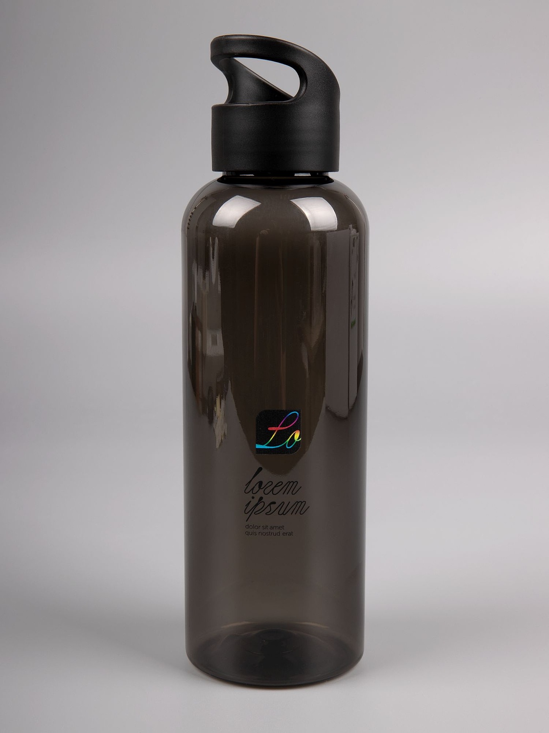 Бутылка для воды Plaske, черная с логотипом