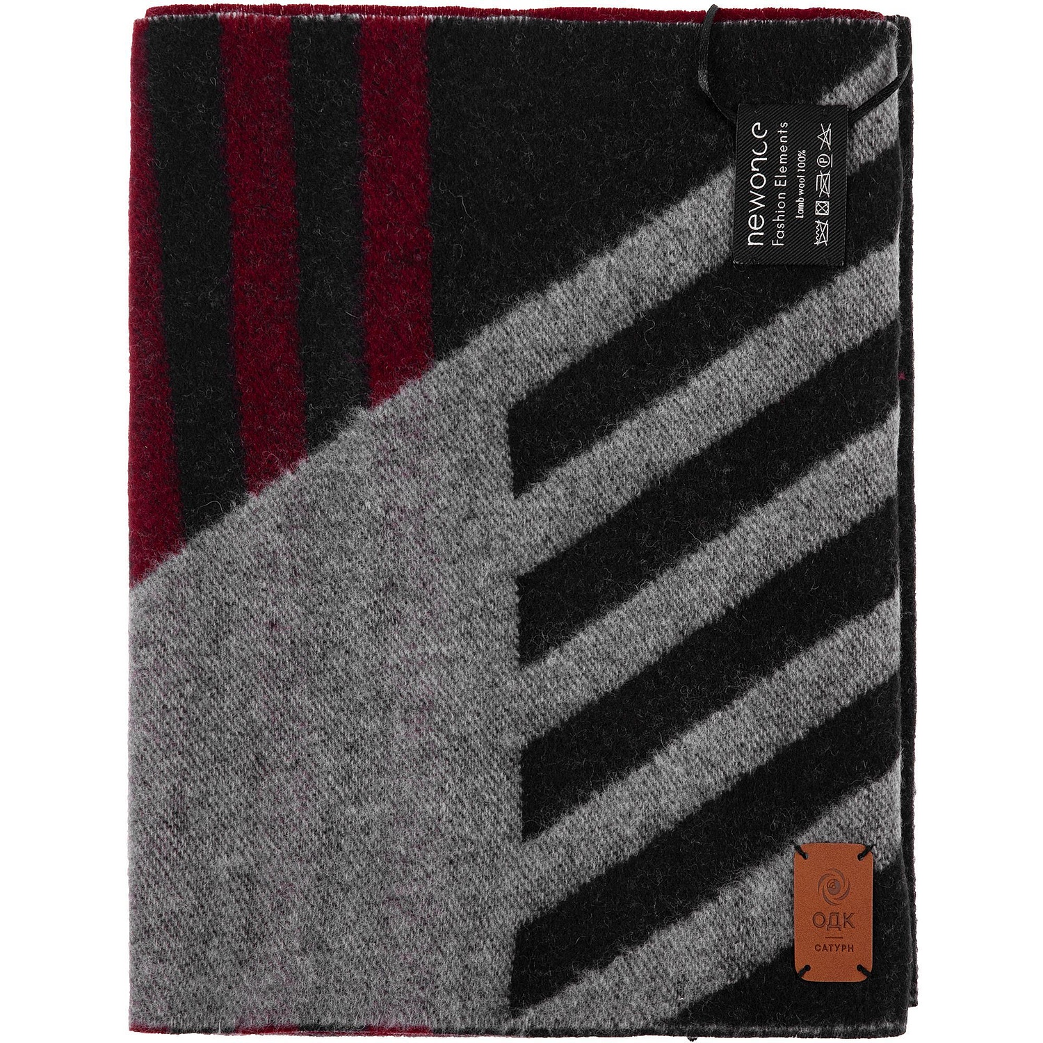 Шарф Charming, черный с бежевым с логотипом