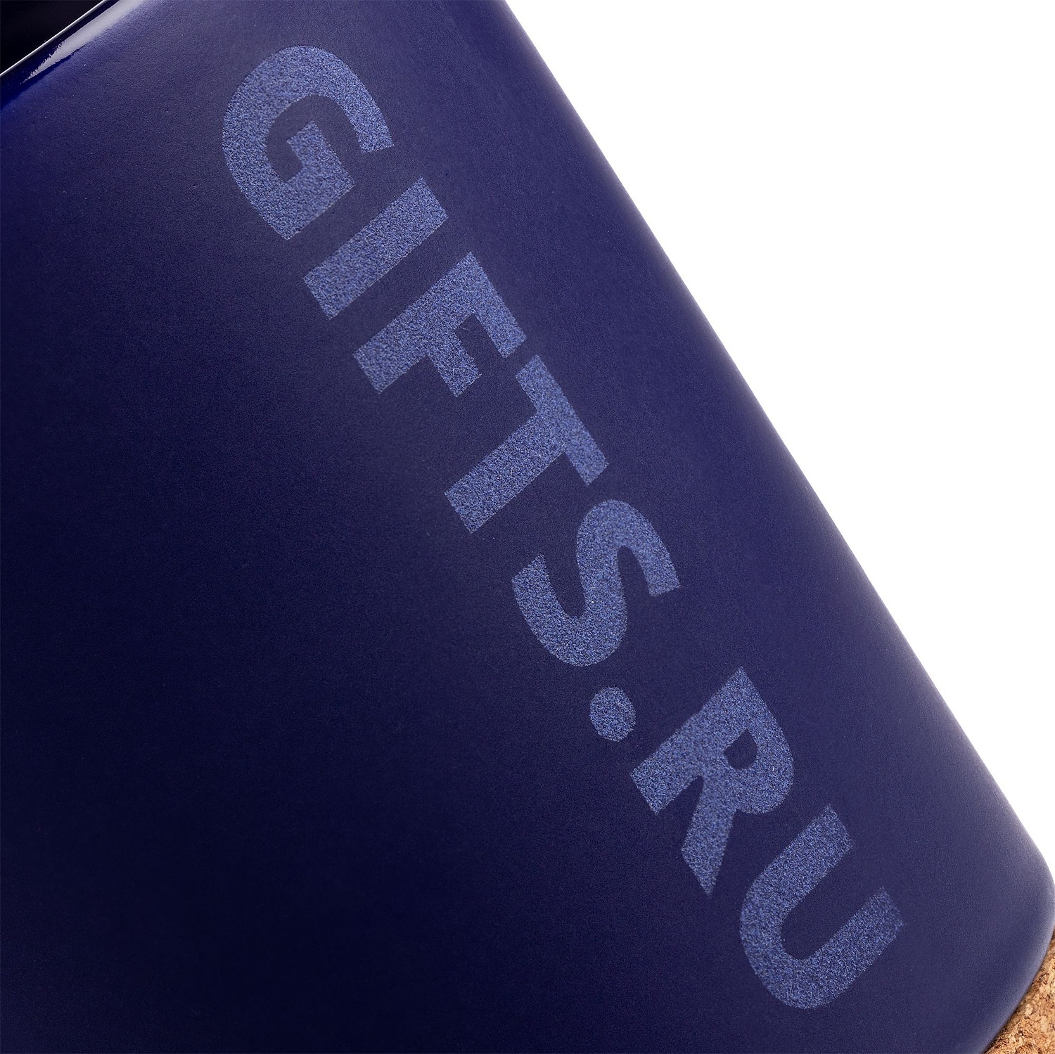 Кружка с пробковой подставкой Corky, синяя с логотипом