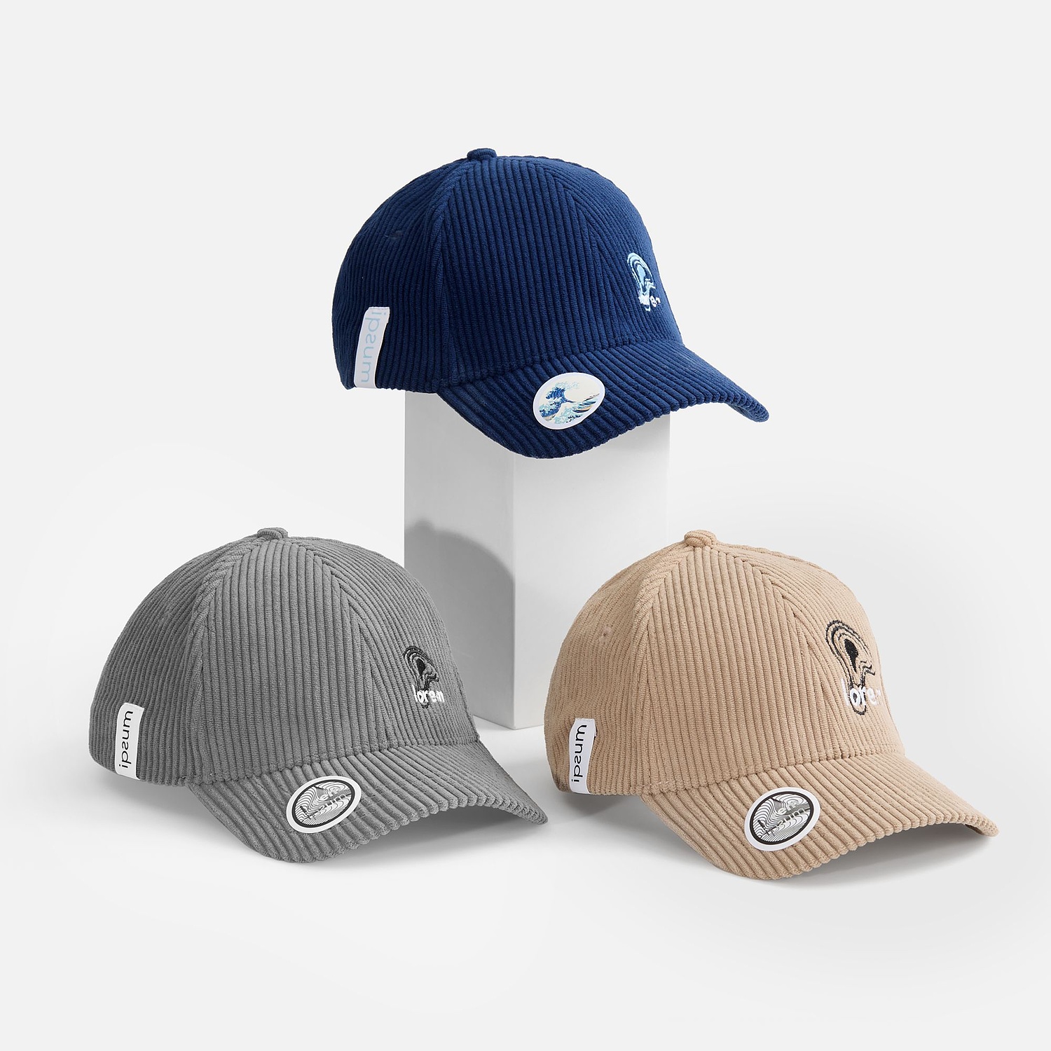 Наклейка тканевая Lunga Round, M, белая с логотипом