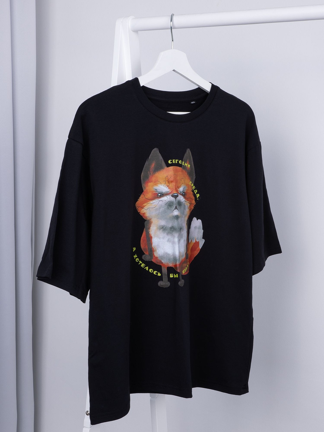 Футболка унисекс оверсайз Street Vibes, черная с логотипом