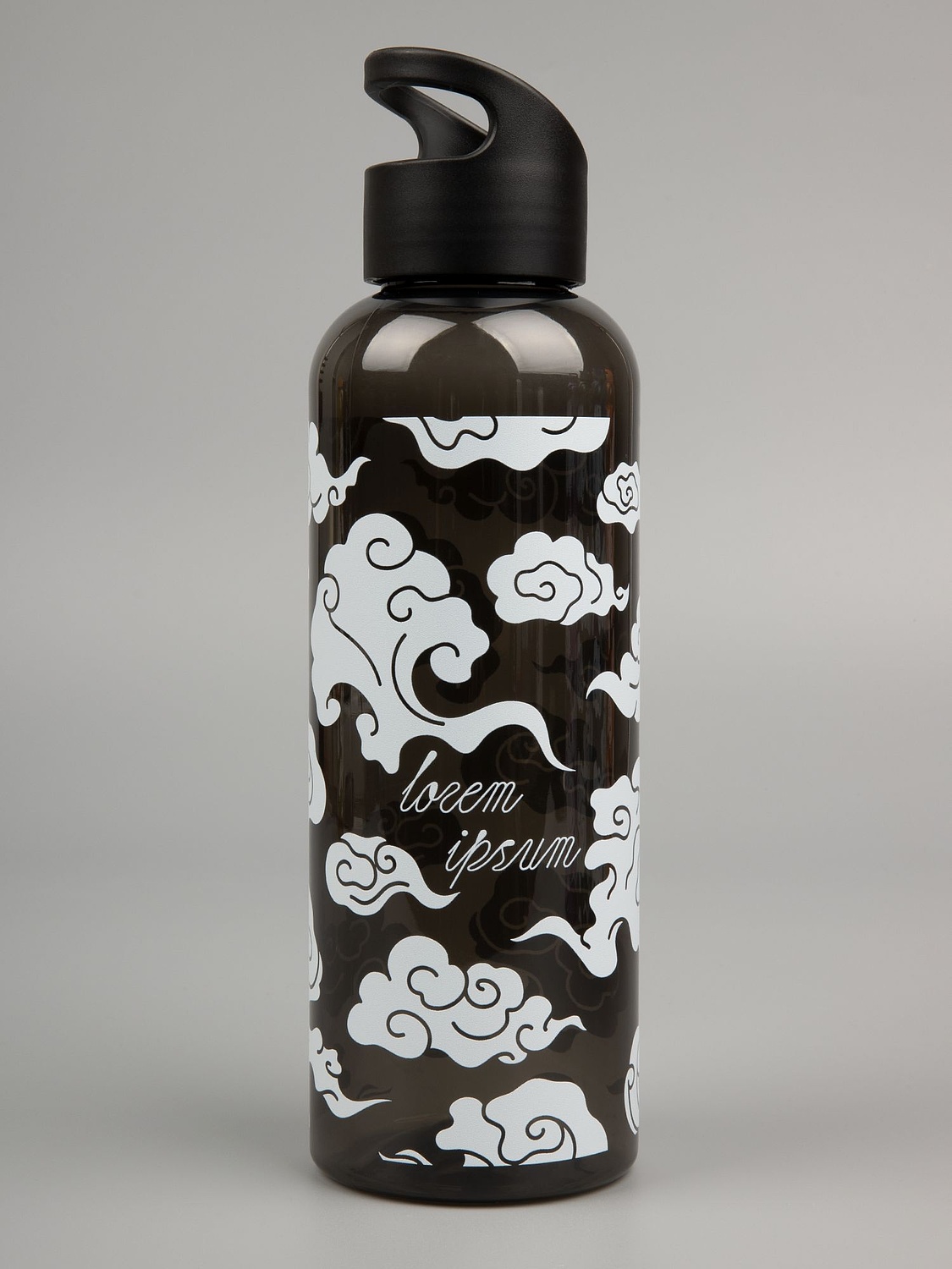 Бутылка для воды Plaske, черная с логотипом