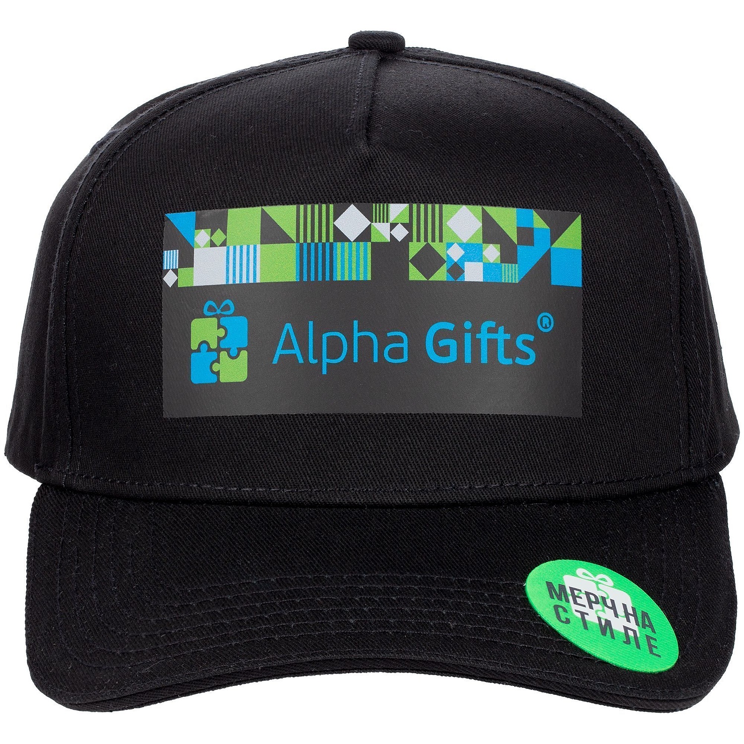 Наклейка тканевая Lunga Round, M, зеленый неон с логотипом