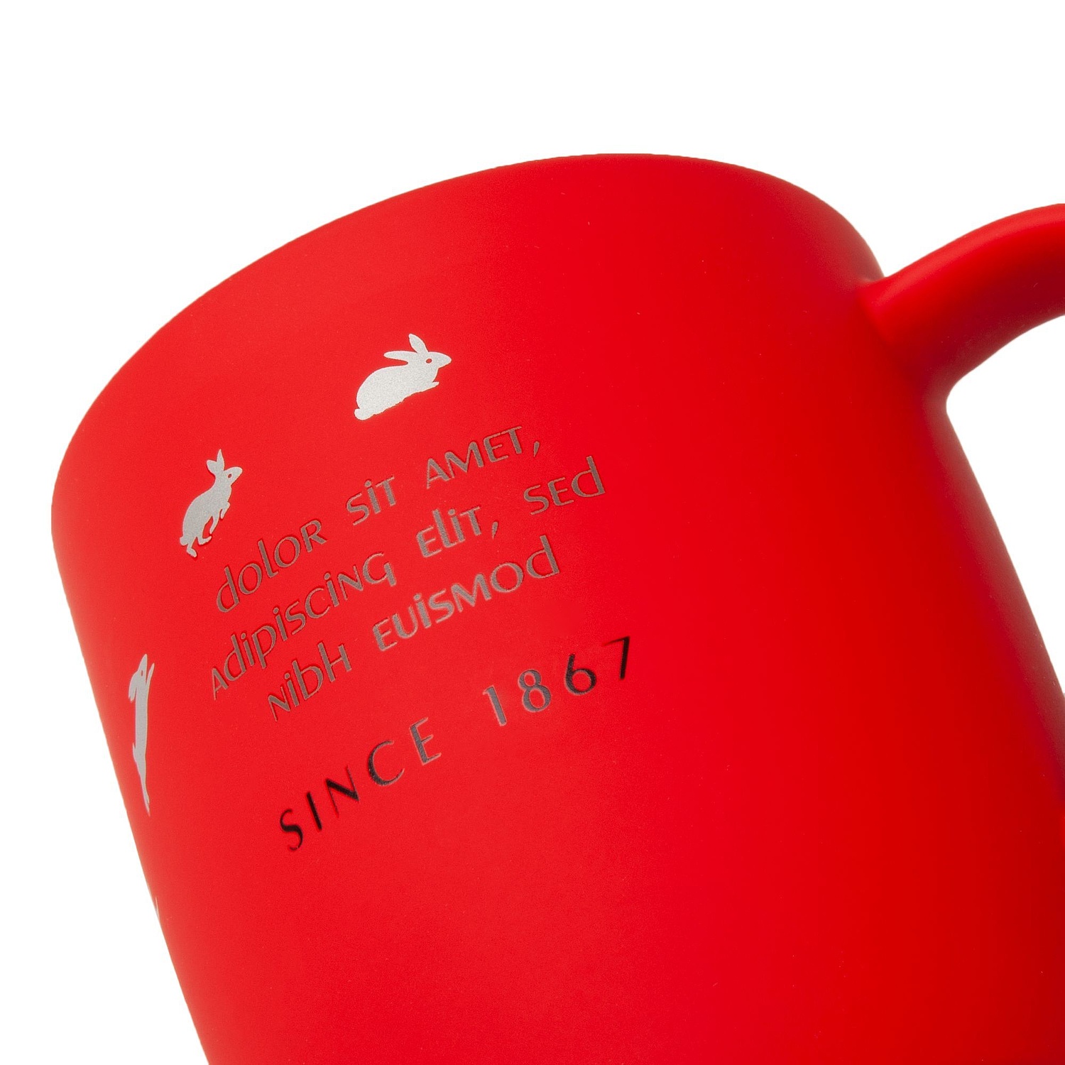 Кружка Surprise Touch Black с покрытием софт-тач, красная с логотипом