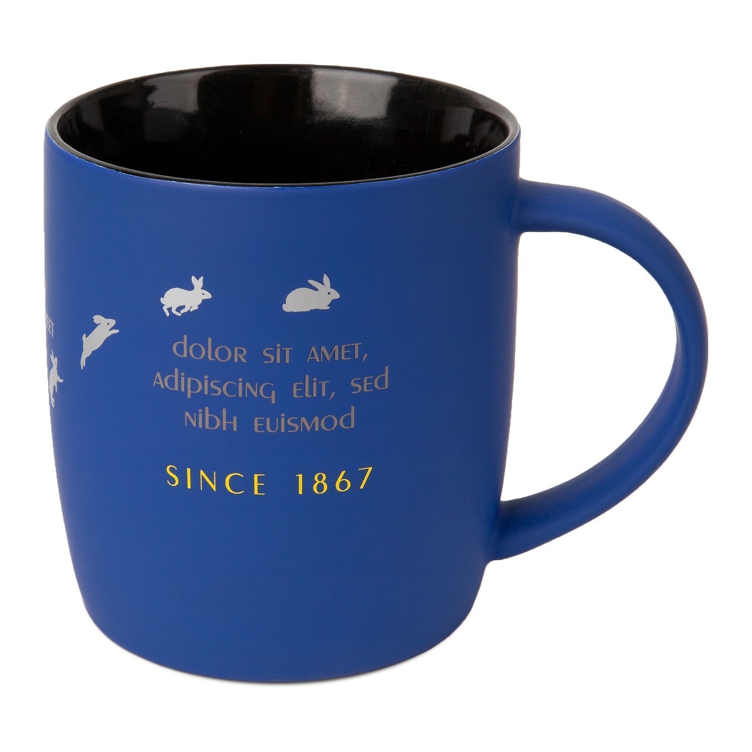 Кружка Surprise Touch Black с покрытием софт-тач, синяя с логотипом