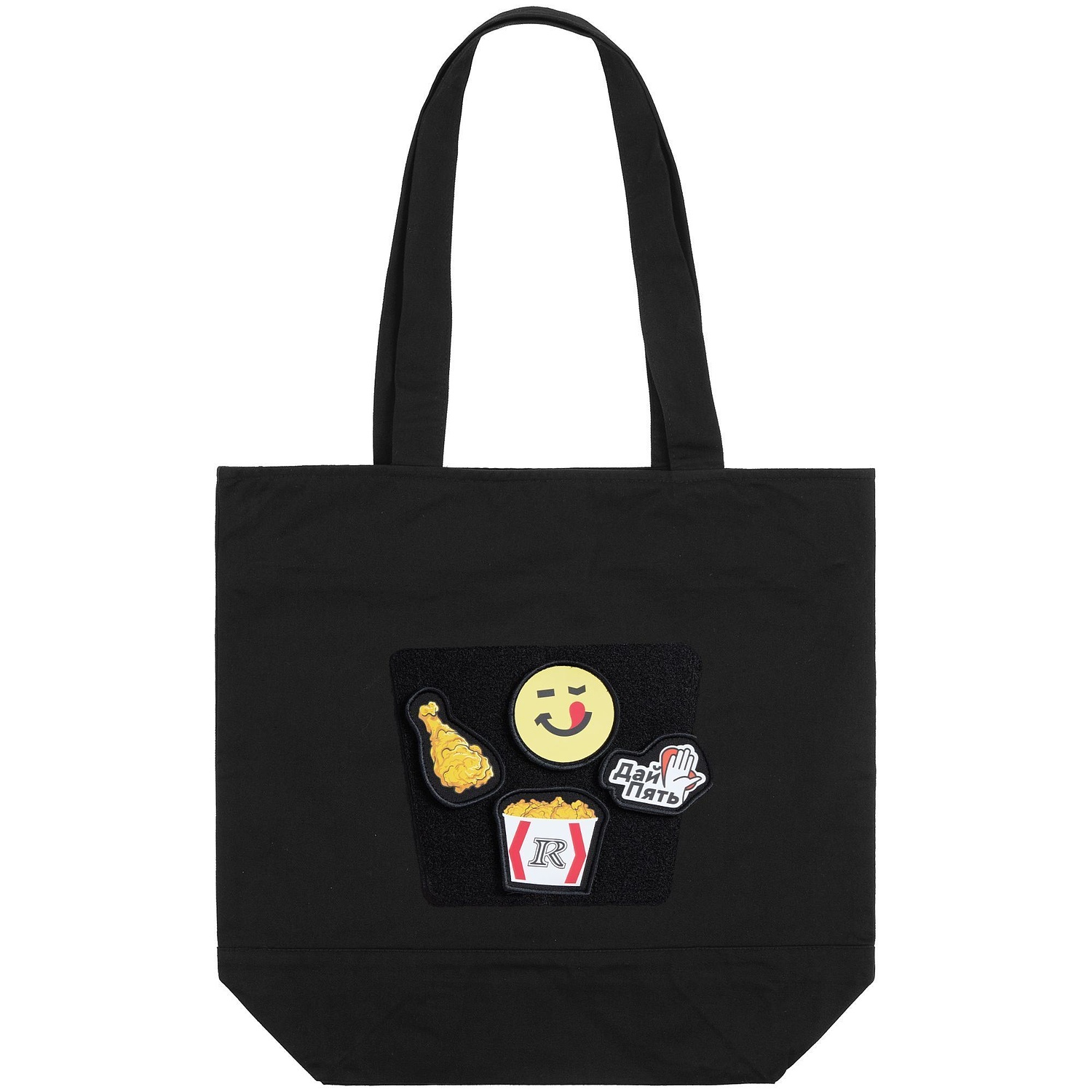 Основа Velkro L для крепления шевронов на липучке, черная с логотипом