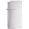 Зажигалка Zippo Slim Brushed, матовая серебристая с логотипом