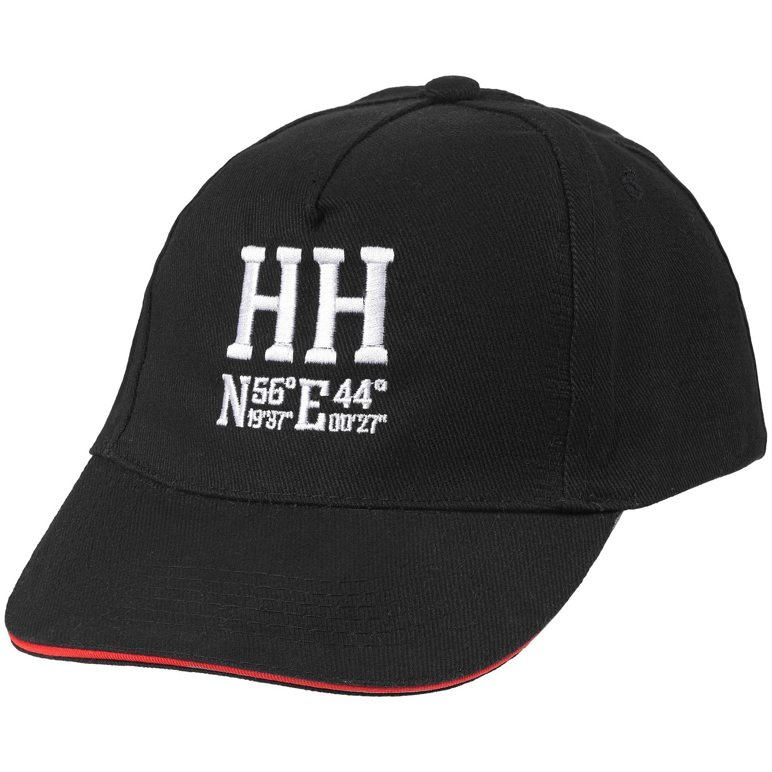 Бейсболка Long Beach, черная с красным