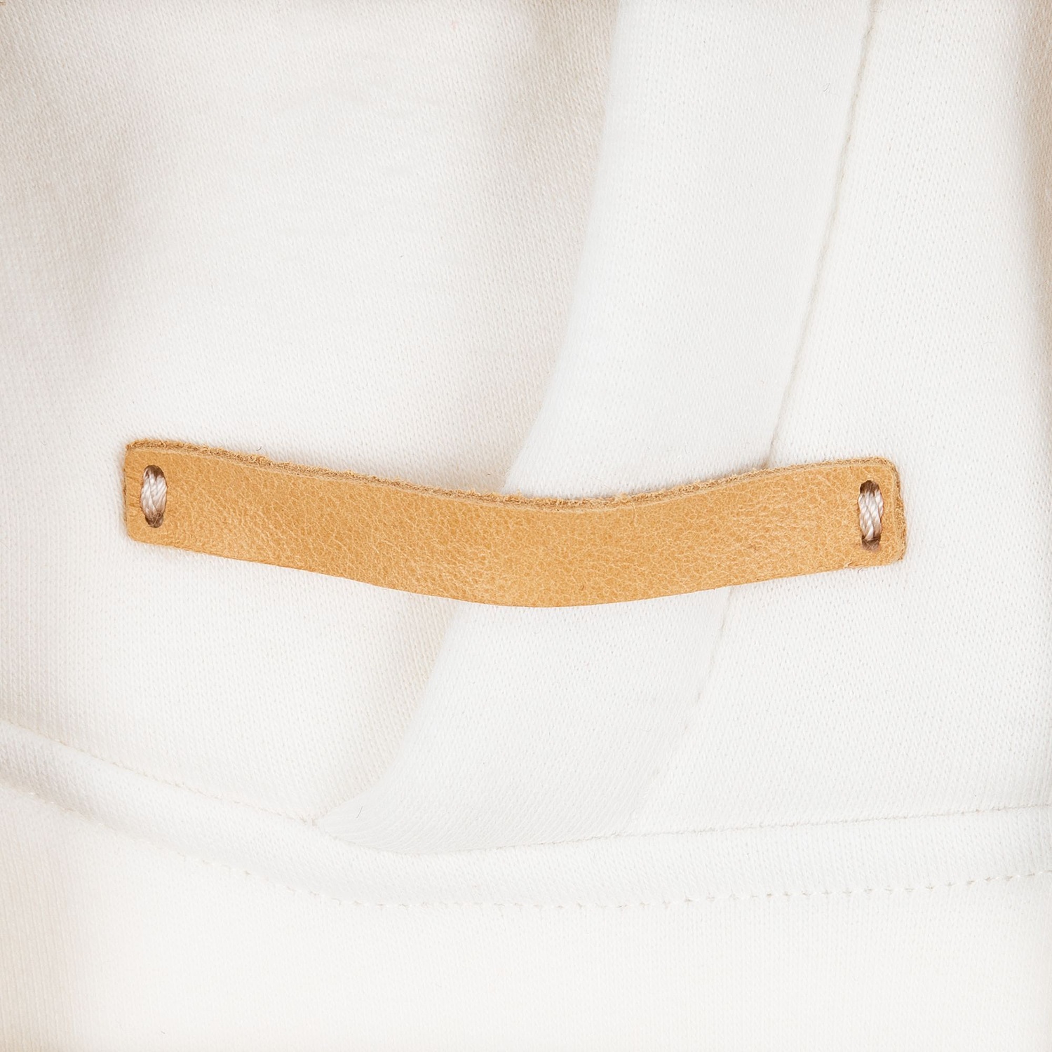 Лейбл кожаный Beta, XS, бежевый с логотипом