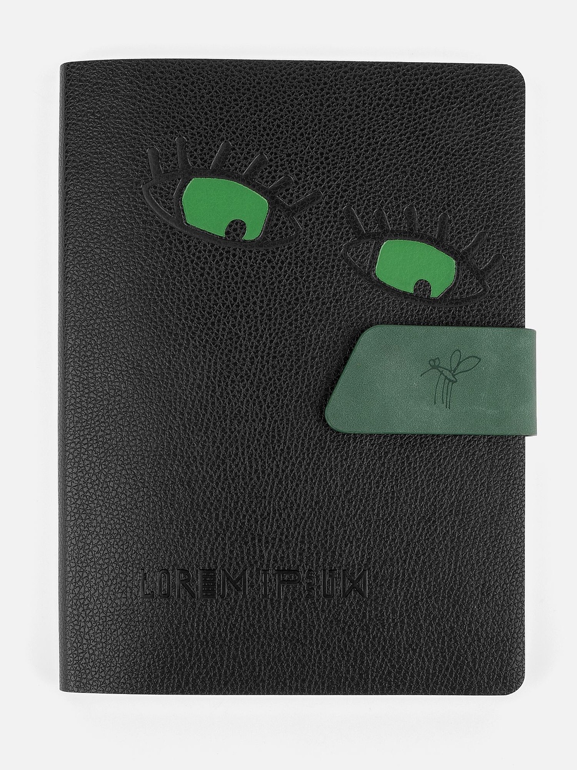 Ежедневник Boom, недатированный, черный с зеленым