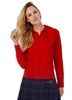 Толстовка женская Hooded Full Zip красная с логотипом