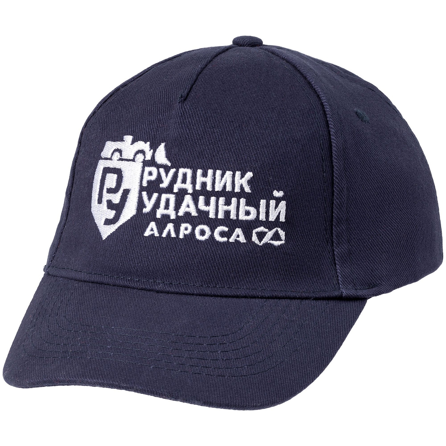 Бейсболка Long Beach, темно-синяя с логотипом