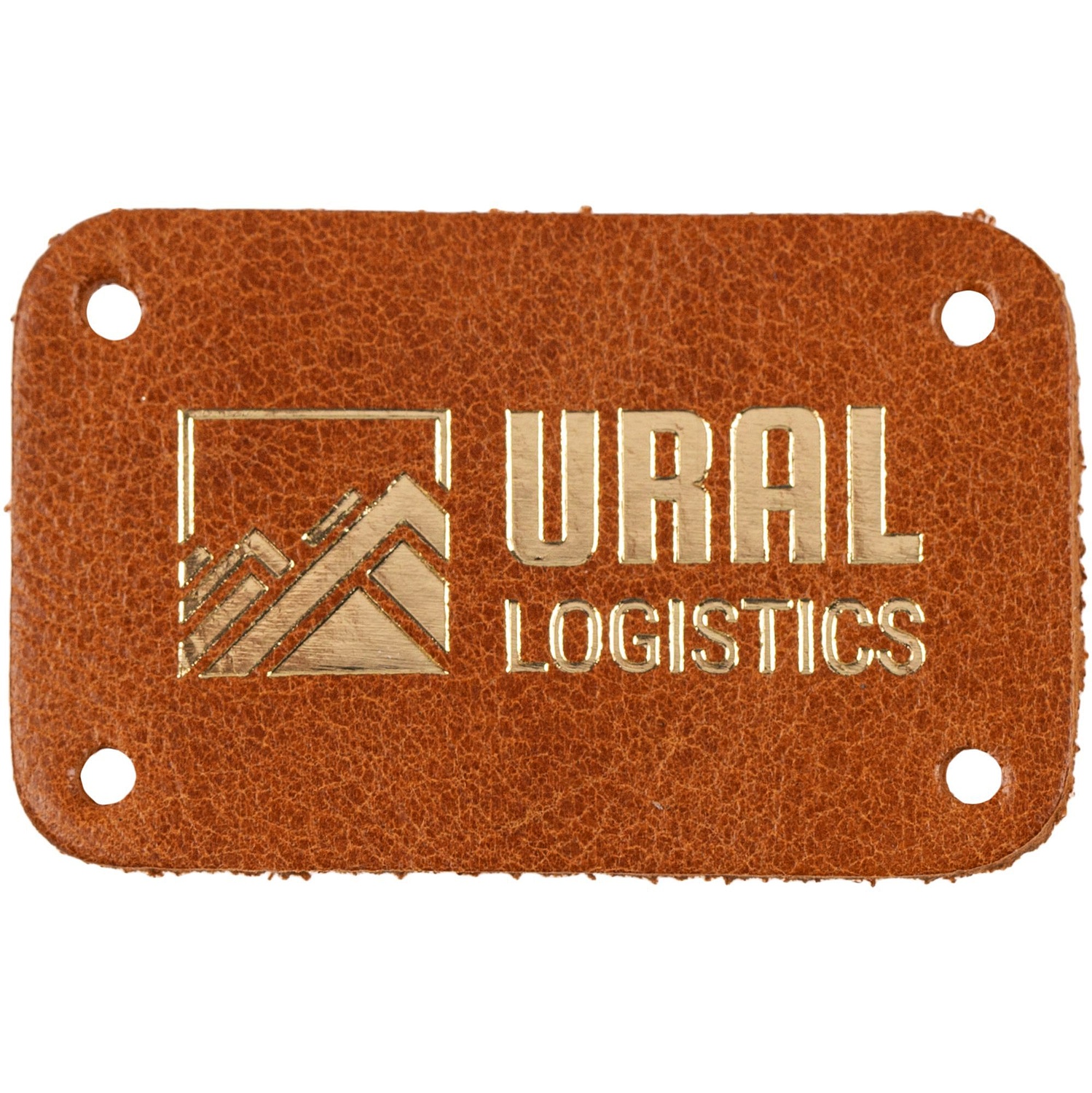 Лейбл кожаный Beta, S, горчичный с логотипом