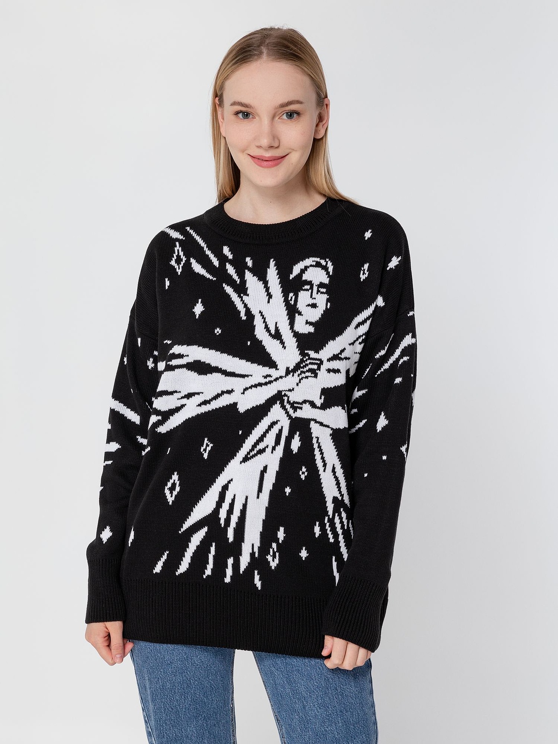 Свитер оверсайз на заказ Tricksy Net, акрил с логотипом