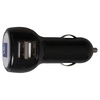 Автомобильное зарядное устройство с подсветкой Logocharger, черное с логотипом