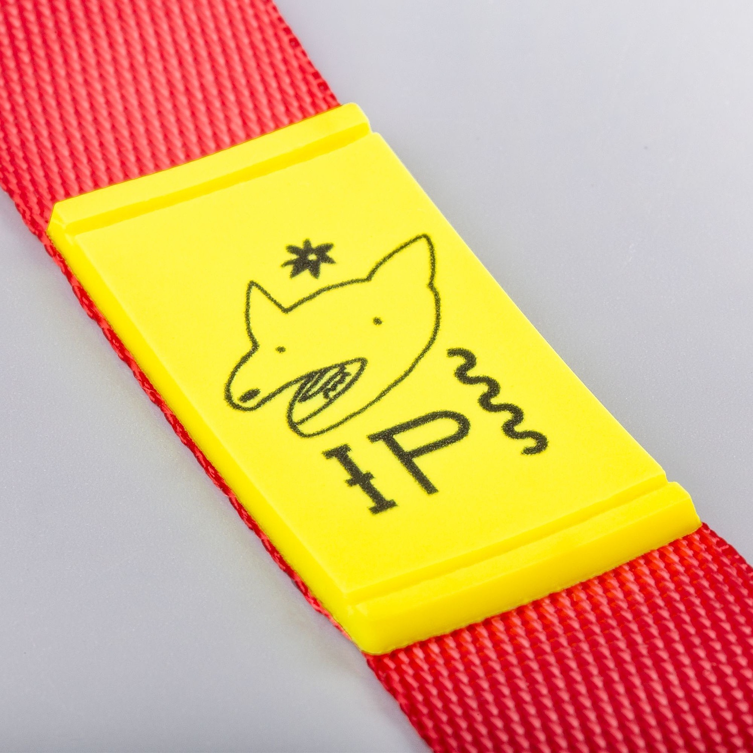 Лейбл из ПВХ Dzeta, XS, желтый неон с логотипом