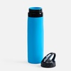 Складная бутылка для воды Langfossen, голубая с логотипом