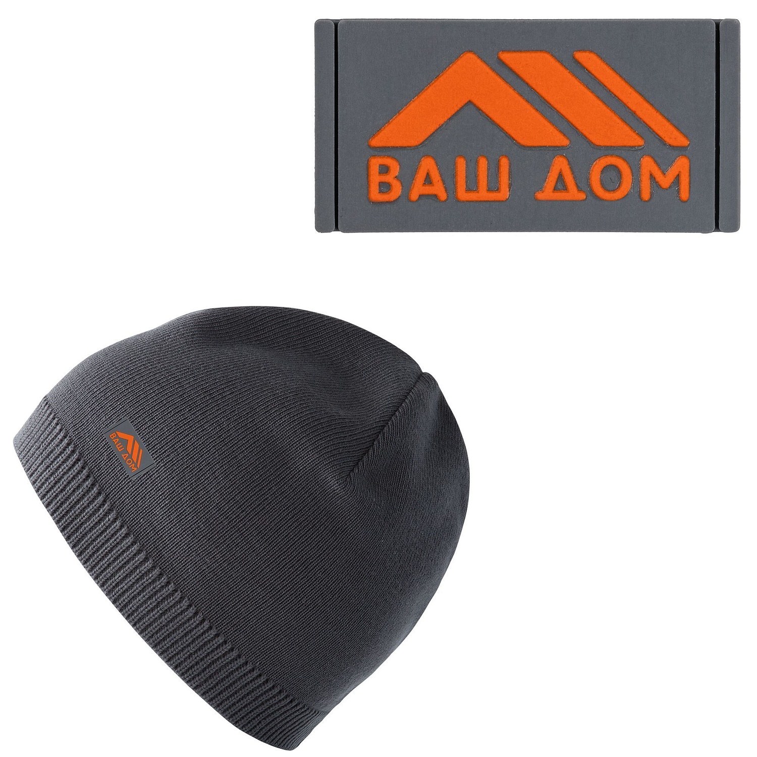 Лейбл из ПВХ Dzeta, XS, серый с логотипом