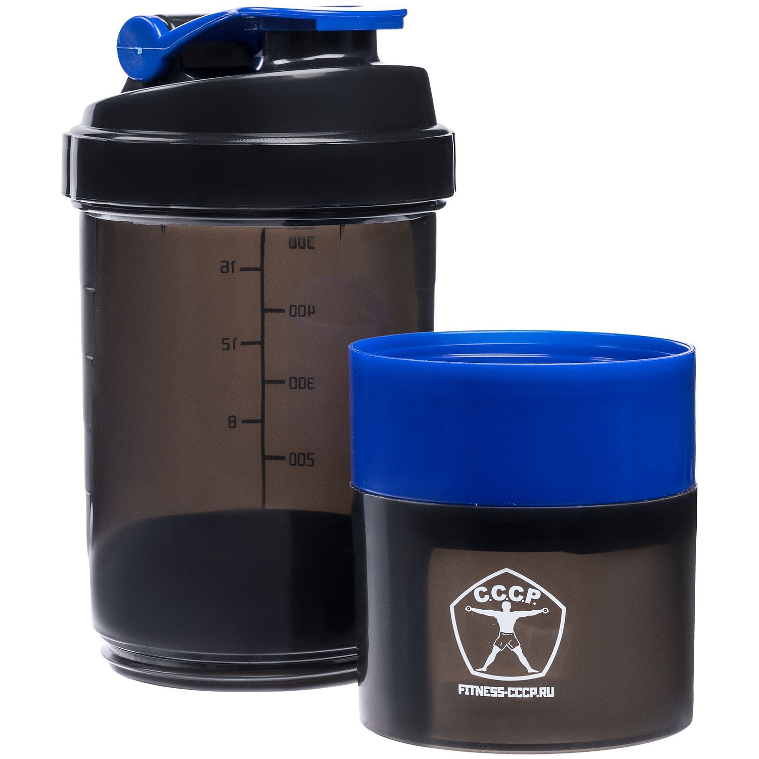 Спортивный шейкер с контейнером Tonus, черно-синий