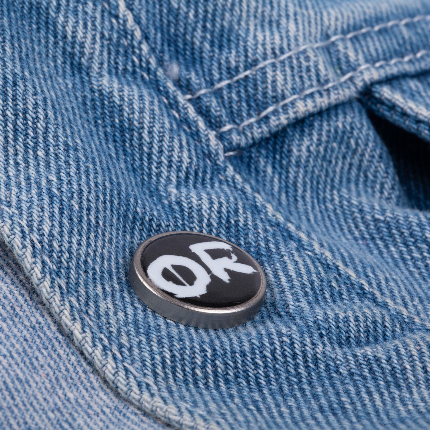 Куртка джинсовая O2, голубая с логотипом