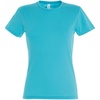 Футболка женская Miss 150, бирюзовая с логотипом