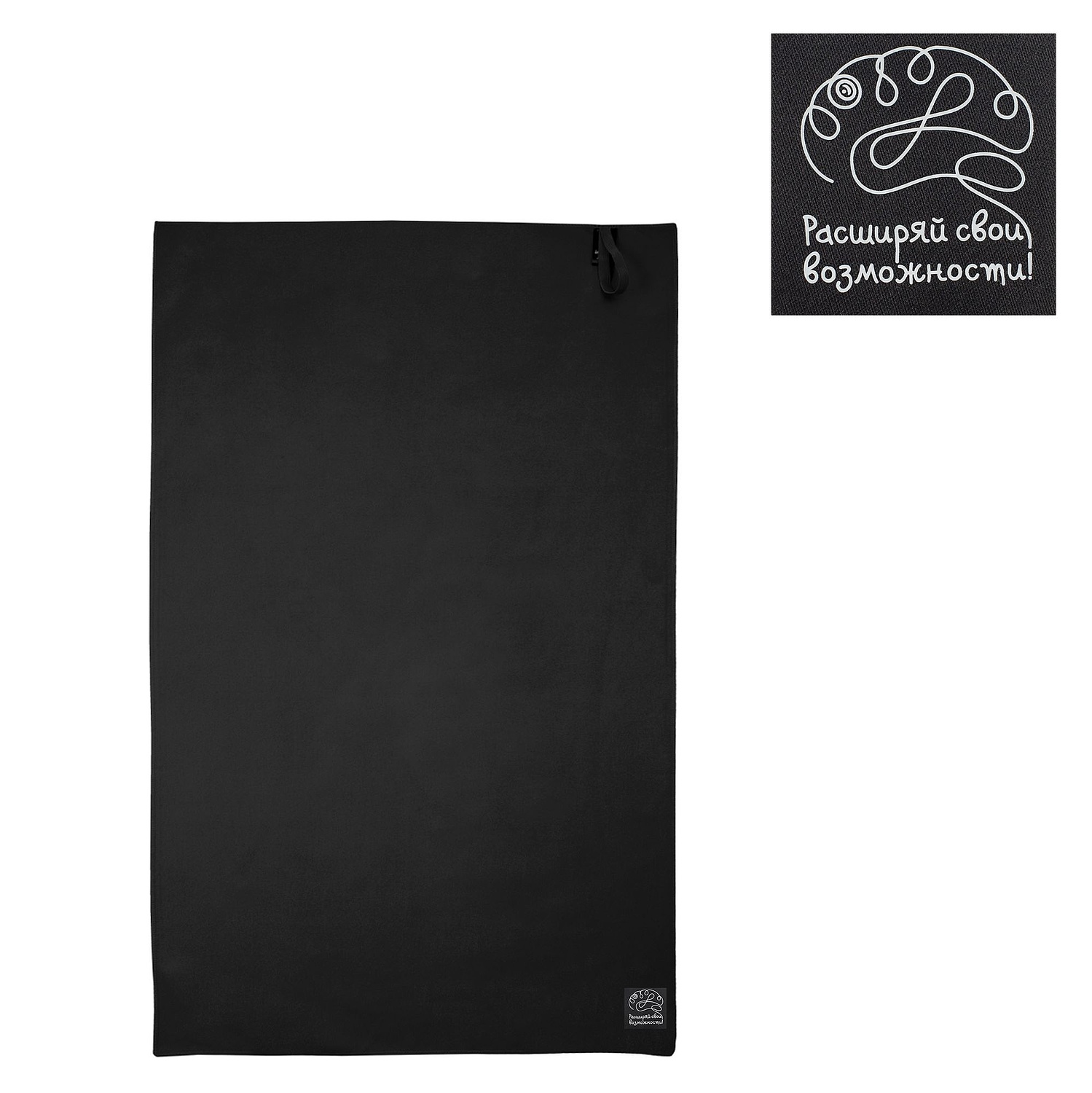 Спортивное полотенце Atoll Medium, черное с логотипом
