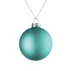 Елочный шар Finery Matt, 8 см, матовый бирюзовый с логотипом