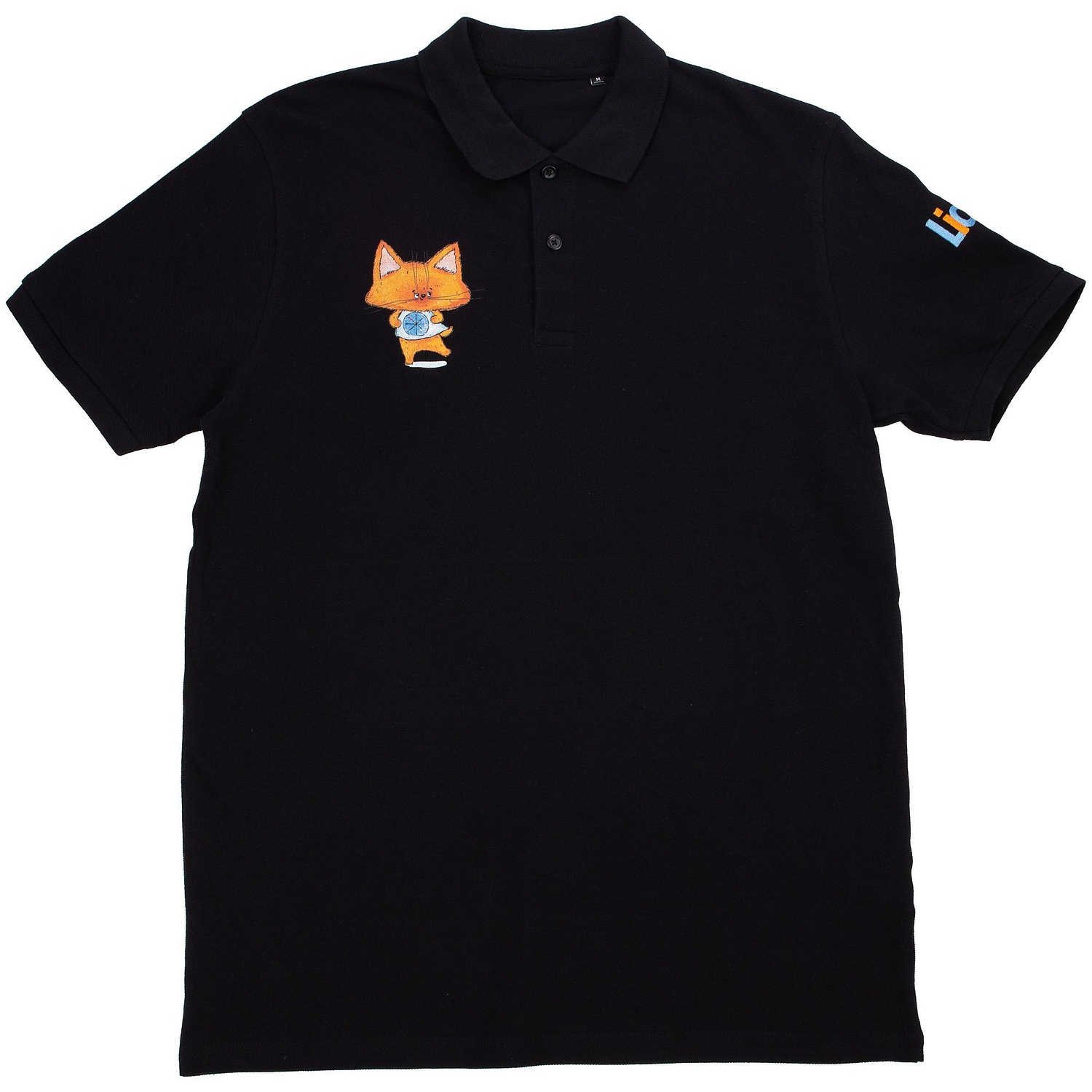 Рубашка поло мужская Inspire, черная с логотипом