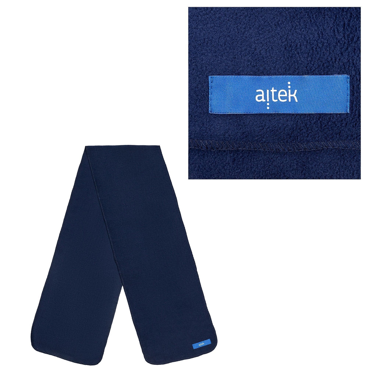 Лейбл тканевый Epsilon, S, синий с логотипом