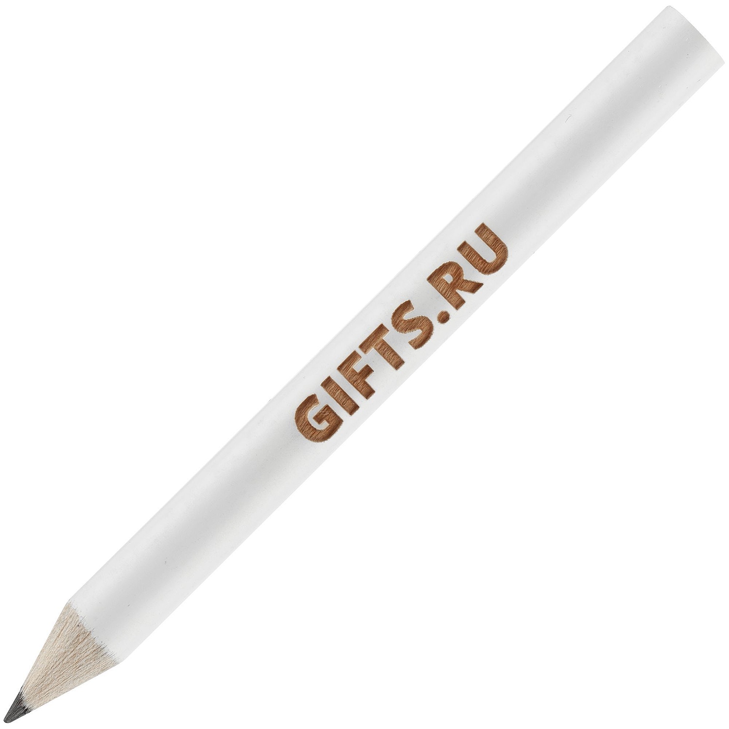 Карандаш простой Mini, белый с логотипом