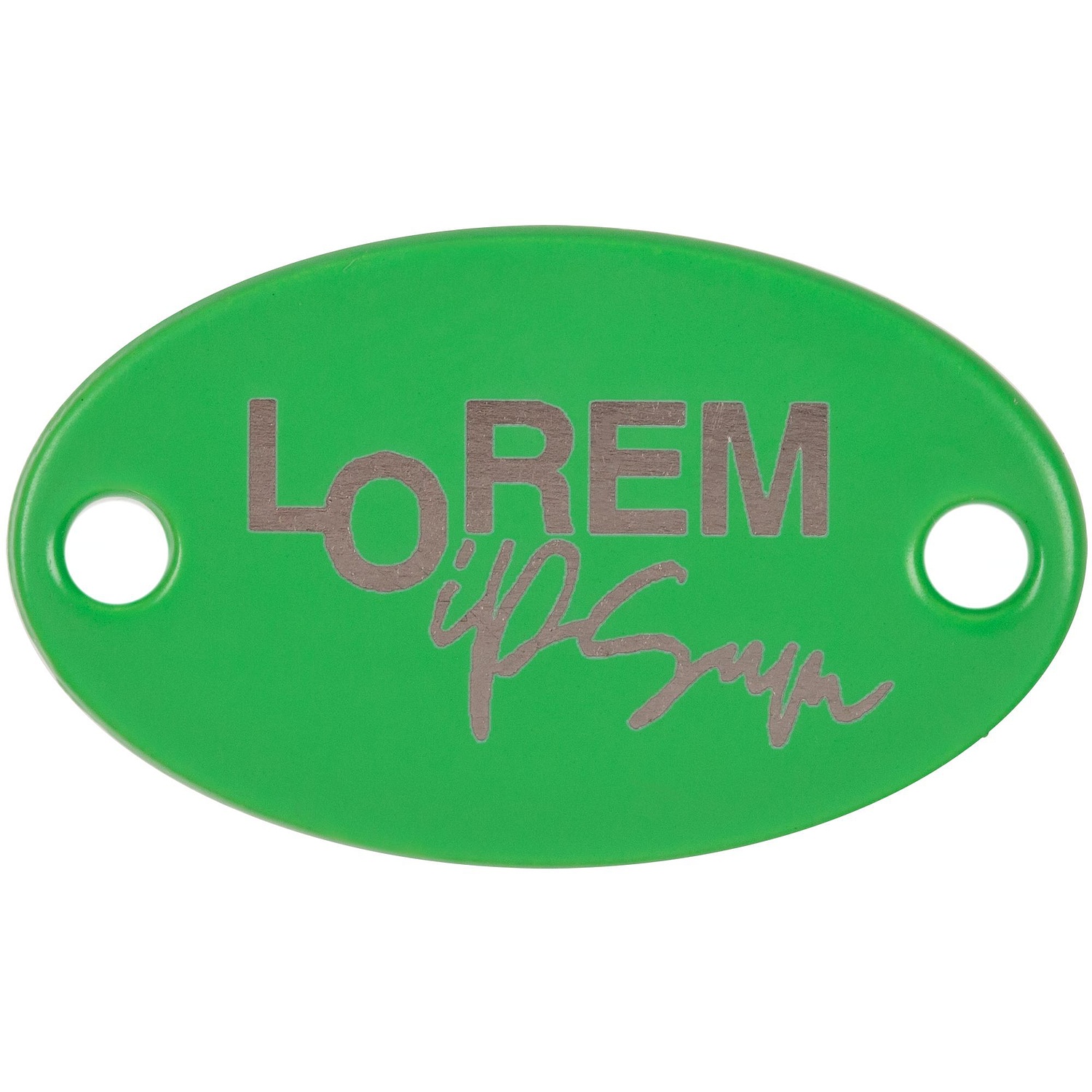 Шильдик металлический Alfa Oval, зеленый неон с логотипом