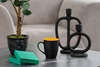 Кружка Bright Tulip, матовая, черная с желтым с логотипом