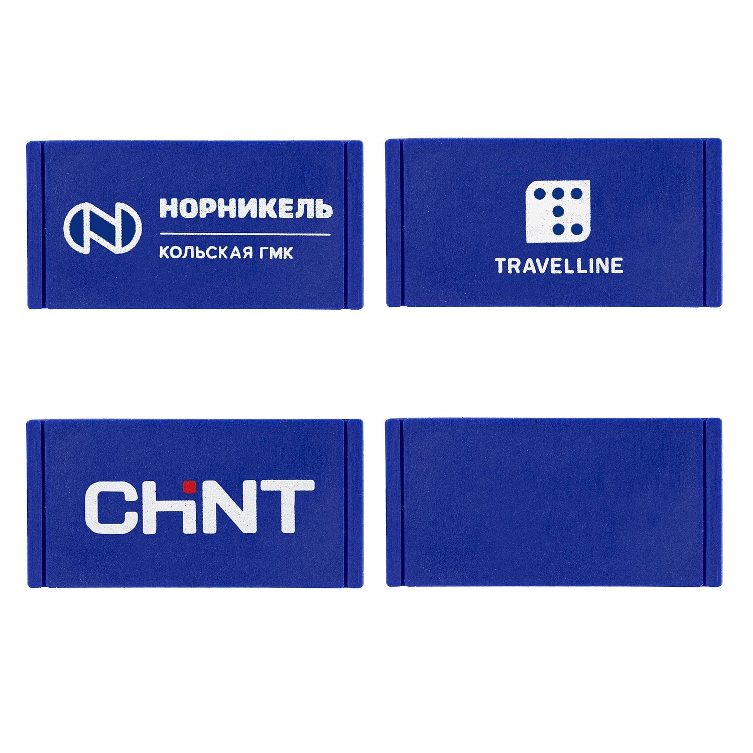 Лейбл из ПВХ Dzeta, XS, синий с логотипом