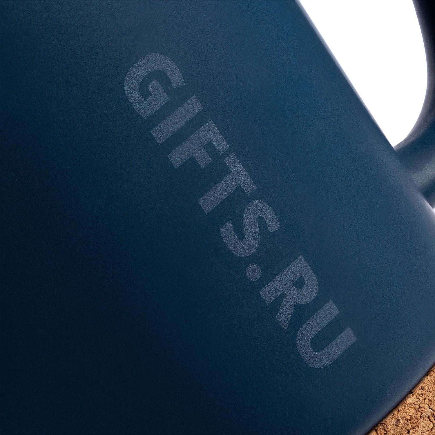 Кружка с пробковой подставкой Corky Walk, синяя с логотипом