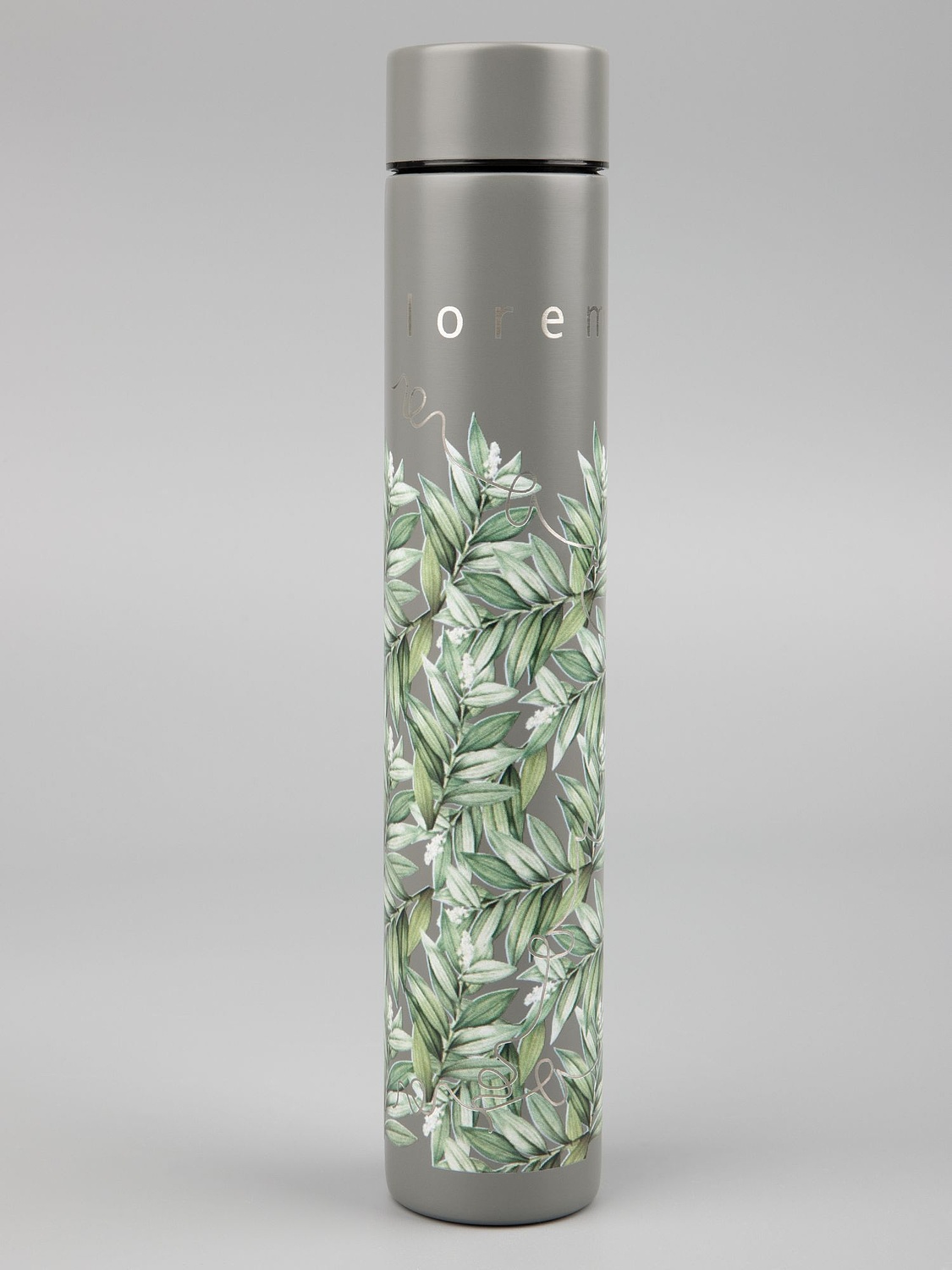 Термобутылка Metropolis, серая с логотипом