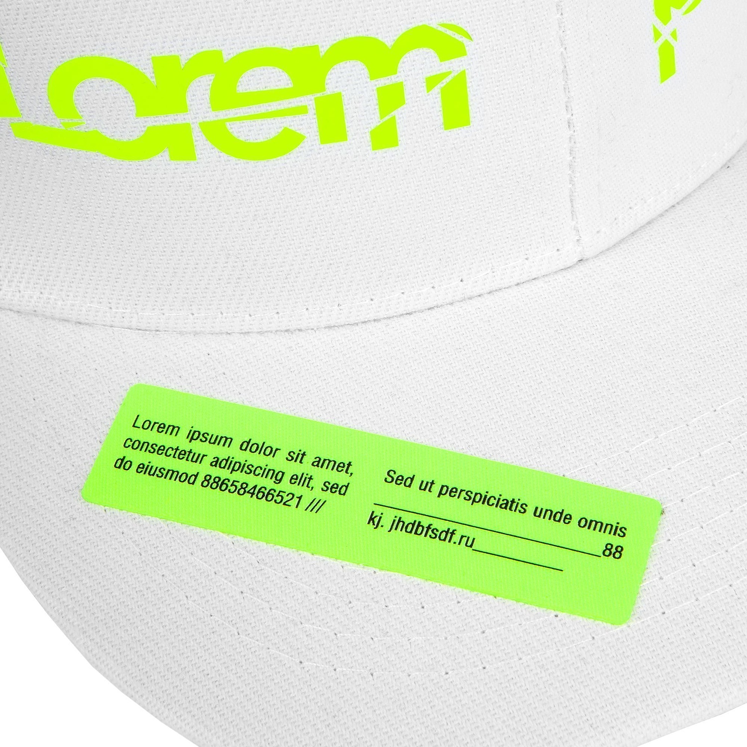 Бейсболка Snapback с прямым козырьком, белая с логотипом