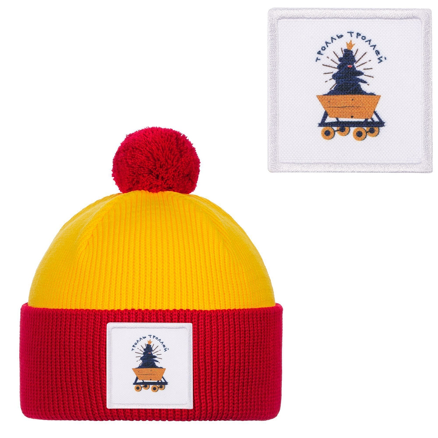 Шапка Snappy, желтая с красным с логотипом