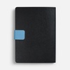 Ежедневник Boom, недатированный, черный с голубым с логотипом