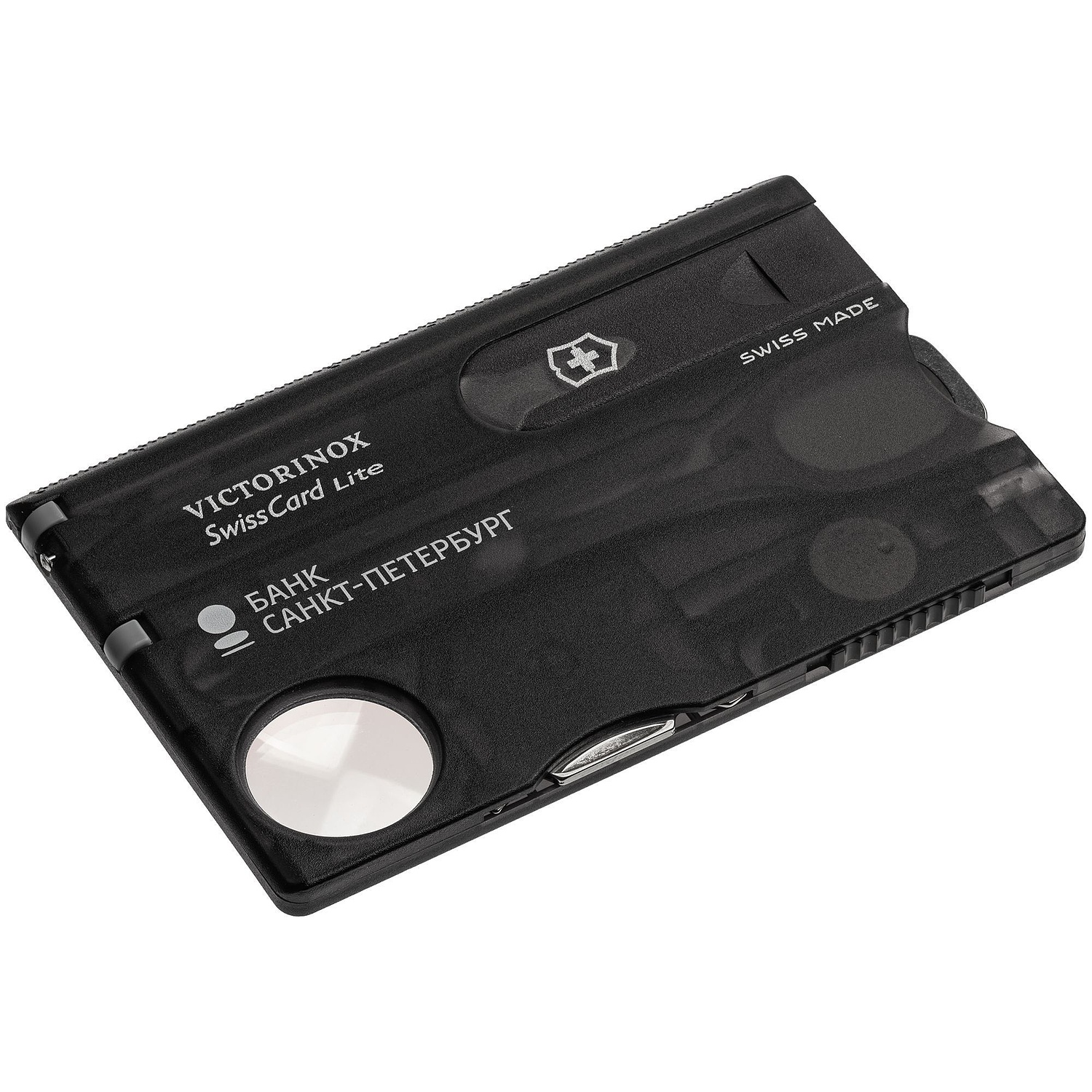 Набор инструментов SwissCard Lite, черный с логотипом