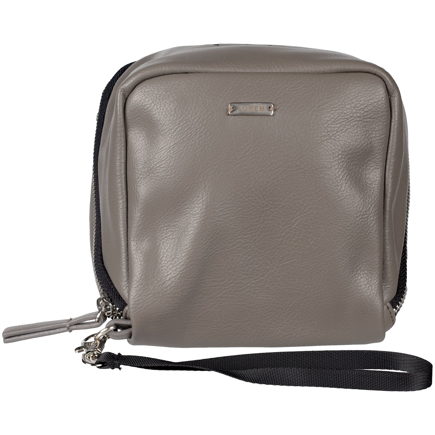 Дорожная косметичка Cubo, серая с логотипом