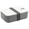 Ланчбокс Lunch Hour, белый с серым с логотипом