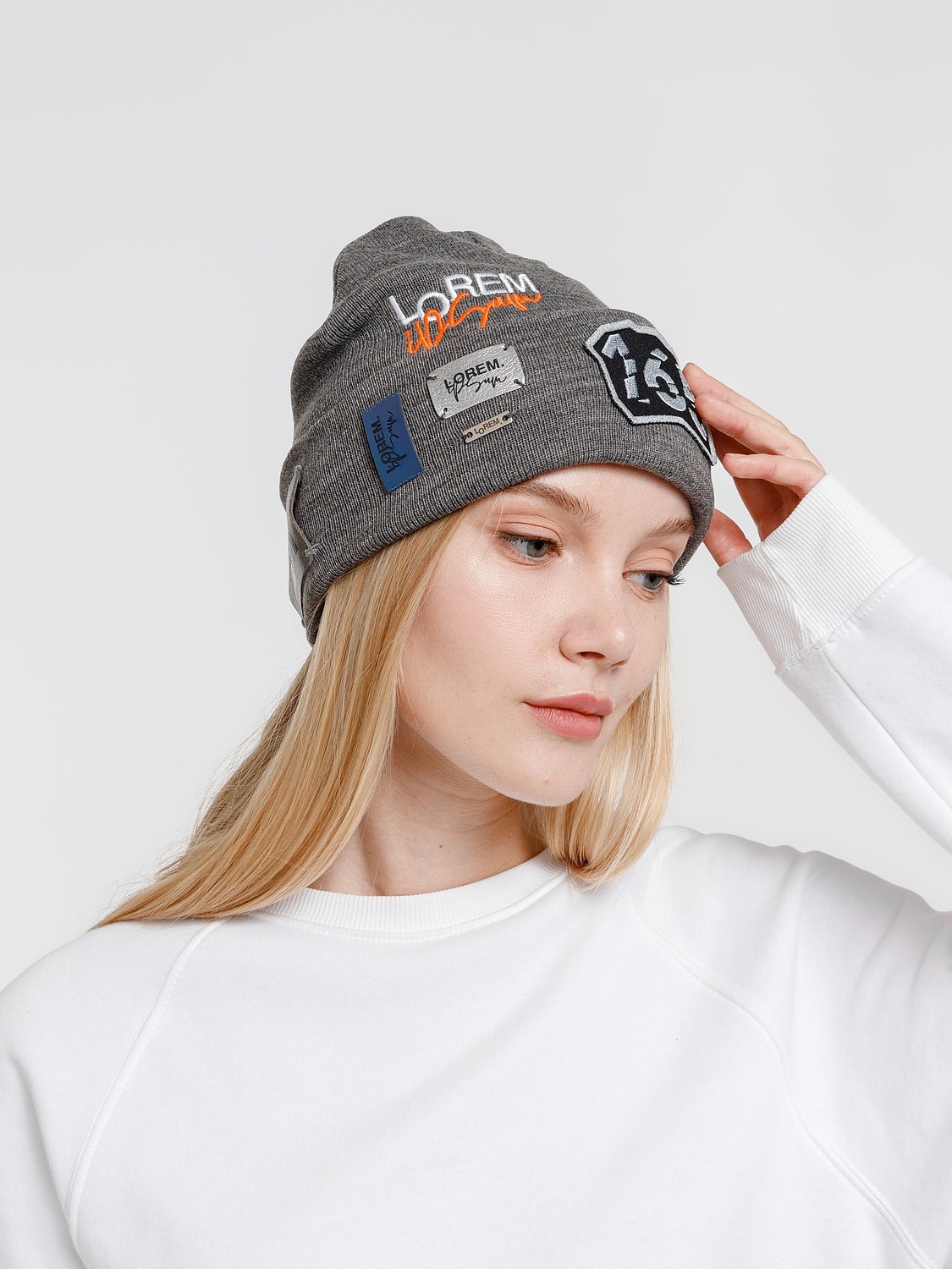 Шапка Real Talk, серая с логотипом