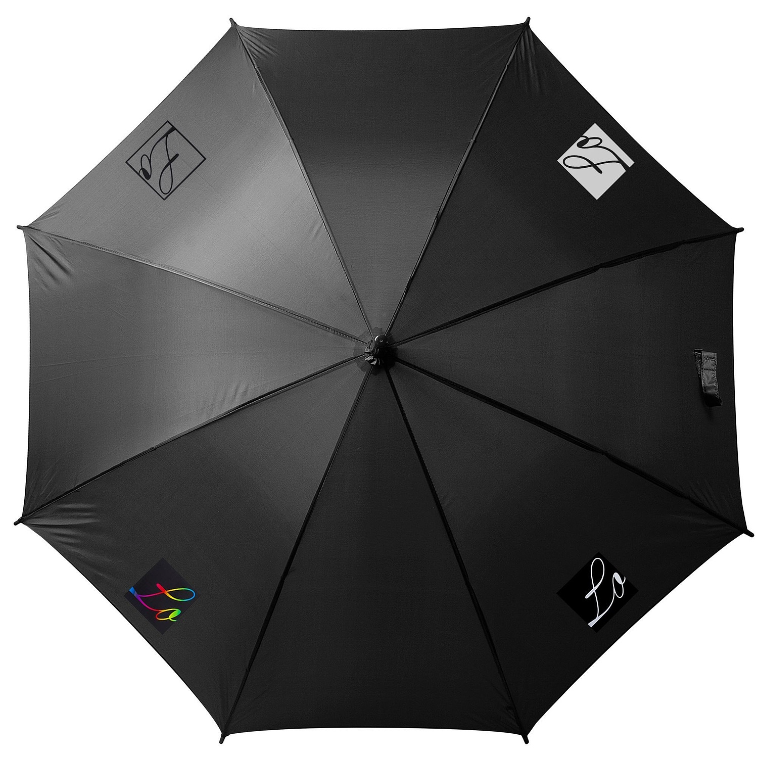 Зонт-трость Promo, черный с логотипом