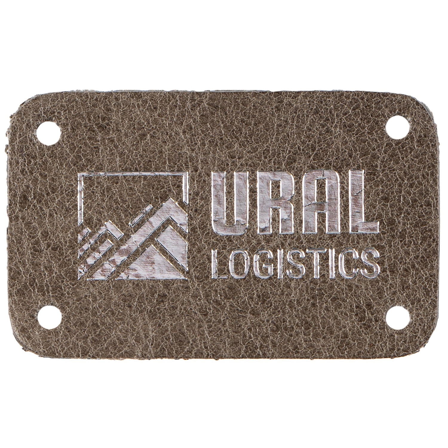 Лейбл кожаный Beta, S, серый с логотипом